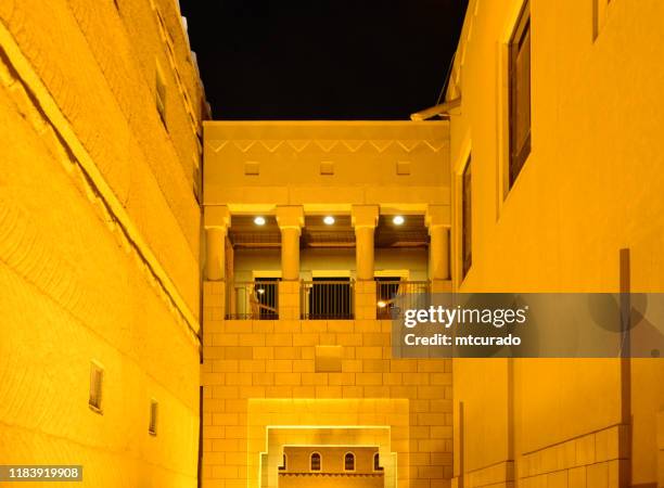 murabba palace at night, riyadh, saudi arabia - ibn saud stock pictures, royalty-free photos & images