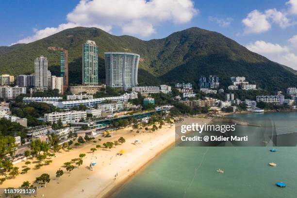 repulse bay beach and seaside town in the south of hong kong island - repulse bay stock pictures, royalty-free photos & images