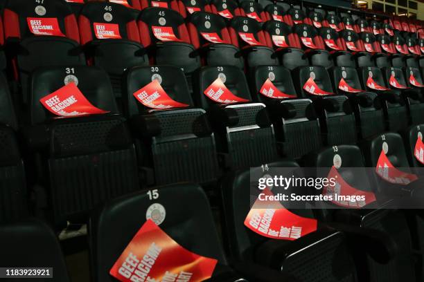 Geef Racisme de Rode Kaart during the Dutch Keuken Kampioen Divisie match between Excelsior v FC Volendam at the Van Donge & De Roo Stadium on...