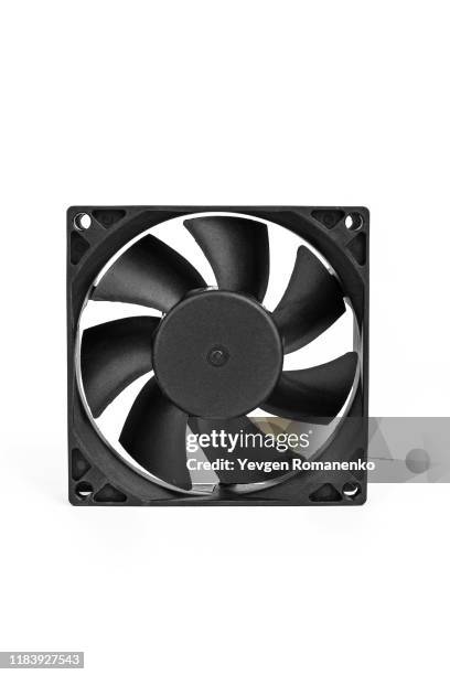 computer cooler, pc hardware fan isolated on white background - electric fan stockfoto's en -beelden