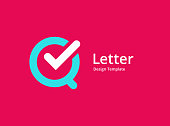 Letter Q with check mark logo icon design