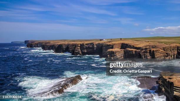 yesnaby cliffs, orkney mainland, scotland - orkney stock pictures, royalty-free photos & images