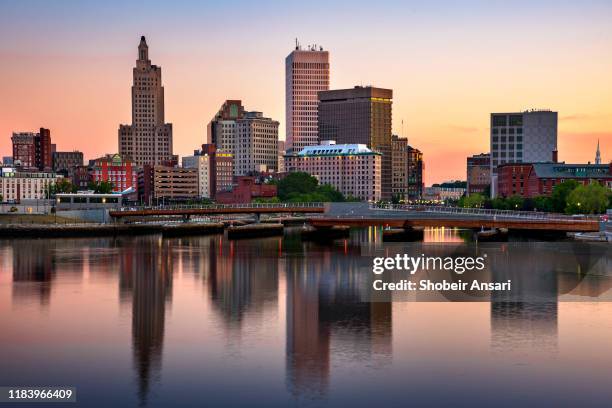 providence skyline at sunrise, rhode island - rhode island stock pictures, royalty-free photos & images