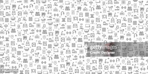 satz von hotel facitilies icons vektor-muster-design - sunday best stock-grafiken, -clipart, -cartoons und -symbole