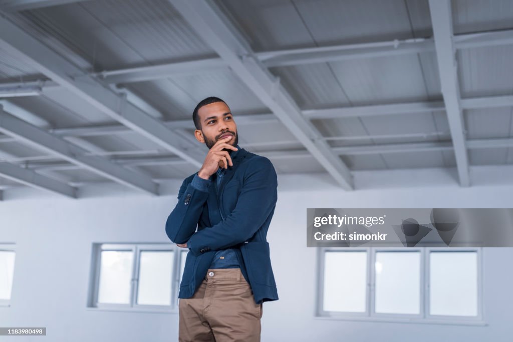 Businessman standing in office