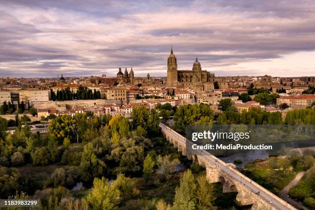 aerial view of salamanca in spain at sunset - salamanca province stock pictures, royalty-free photos & images