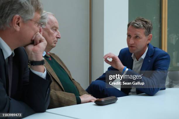 Alexander Gauland , co-Bundestag faction leader of the right-wing Alternative for Germany , AfD Thuringia candidate Bjoern Hoecke and AfD federal...