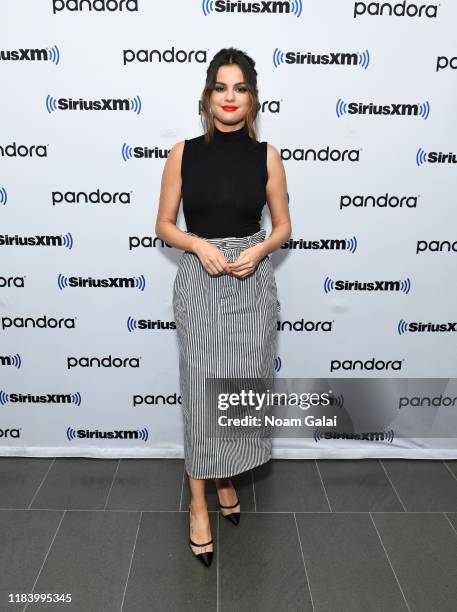 Selena Gomez visits Sirius XM's Hits1 atthe SiriusXM Studios in New York City at SiriusXM Studios on October 28, 2019 in New York City.