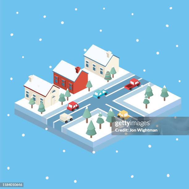 isometric modular city tiles - local high street stock illustrations