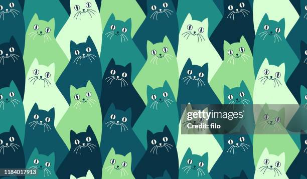 illustrazioni stock, clip art, cartoni animati e icone di tendenza di modello di gatto gattino senza cuciture - gatto siamese