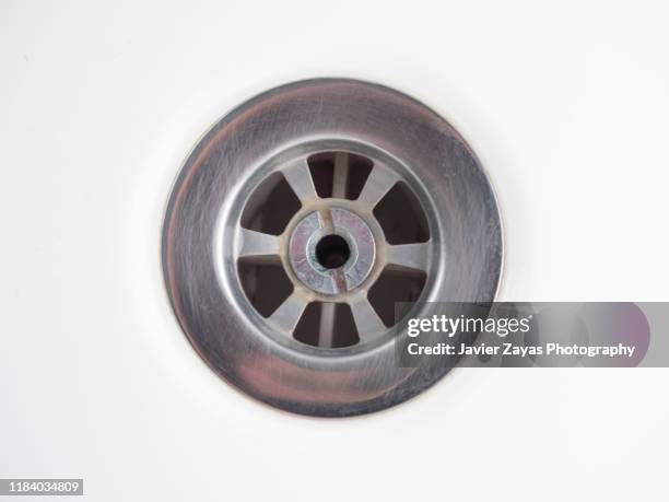 close-up of drain in sink - abfluss stock-fotos und bilder