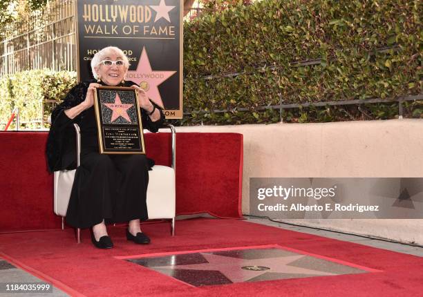 Lina Wertmuller attends a ceremony honoring her with the 2,679th Star on The Hollywood Walk of Fame on October 28, 2019 in Hollywood, California.