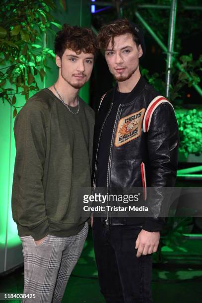 Roman Lochmann and his brother Heiko Lochmann of the duo Die Lochis attend the International Music Awards at Verti Music Hall on November 22, 2019 in...