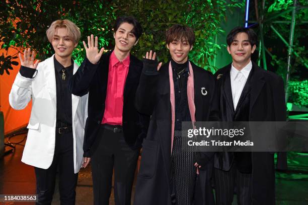 Woosung, Dojoon, Hajoon and Jaehyeong of the south korean K-Pop band The Rose attend the International Music Awards at Verti Music Hall on November...