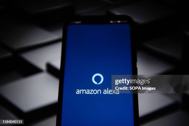 In this photo illustration a Amazon Alexa app seen displayed on a smartphone.