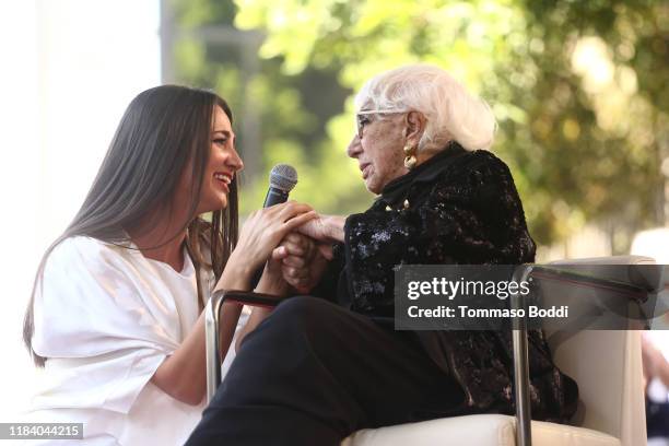 Lina Wertmuller and guest attend a Ceremony Honoring Lina Wertmuller With A Star On The Hollywood Walk Of Fame on October 28, 2019 in Hollywood,...