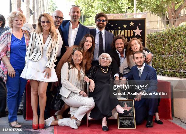 Lina Wertmuller and family attend the ceremony honoring Lina Wertmuller with a Star on the Hollywood Walk of Fame on October 28, 2019 in Hollywood,...