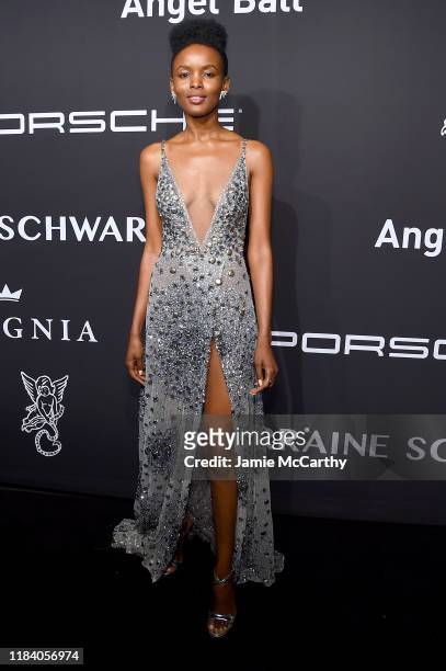 Flaviana Matata arrives at the Angel Ball 2019 hosted by Gabrielle's Angel Foundation at Cipriani Wall Street on October 28, 2019 in New York City.