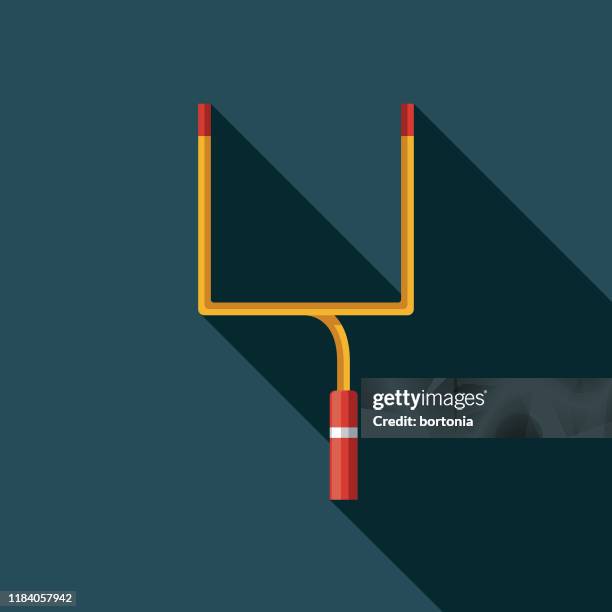 ilustraciones, imágenes clip art, dibujos animados e iconos de stock de american football field goal post icon - sombra larga sombra