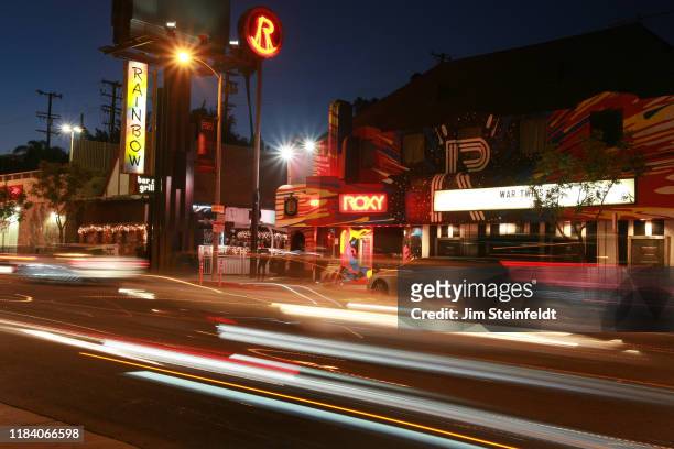The Rainbow bar & grill and the Roxy on the Sunset Strip in Los Angeles, California on October 15, 2019. (Photo by Jim Steinfeldt/Michael Ochs...