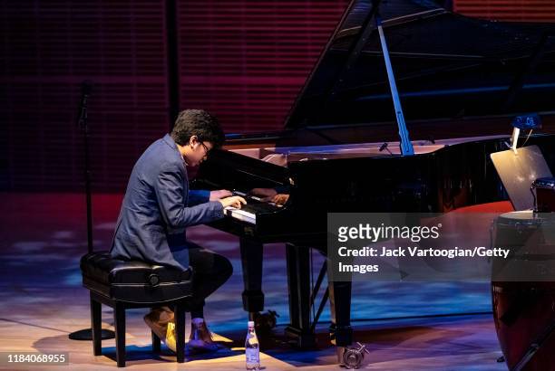 Indonesian jazz composer and pianist Joey Alexander performs with his Trio at a concert in the Joyce and George T. Wein Shape of Jazz series at...