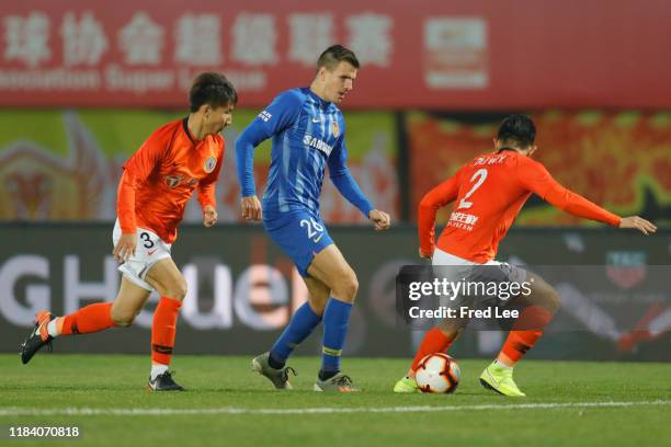 Ivan Santini of Jiangsu Suningi in action during the 2019 China Super League between Beijing Renhe and Jiangsu Sunning at Beijing Fengtai Stadium on...