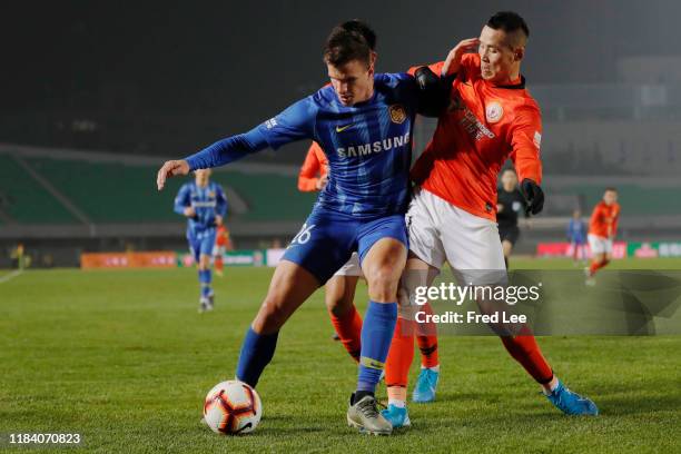 Ivan Santini of Jiangsu Suningi in action during the 2019 China Super League between Beijing Renhe and Jiangsu Sunning at Beijing Fengtai Stadium on...