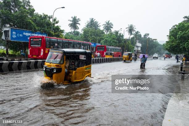 Monsoon rain in Chennai India, on November 23, 2019.