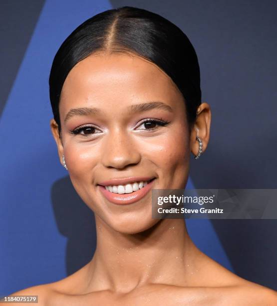 Taylor Russell arrives at the Academy Of Motion Picture Arts And Sciences' 11th Annual Governors Awards at The Ray Dolby Ballroom at Hollywood &...