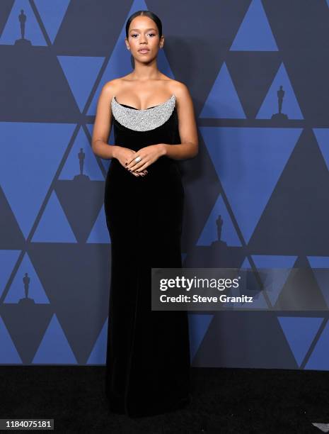 Taylor Russell arrives at the Academy Of Motion Picture Arts And Sciences' 11th Annual Governors Awards at The Ray Dolby Ballroom at Hollywood &...