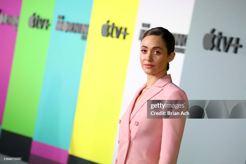 Emmy Rossum attends Apple's global premiere of "The Morning Show" at