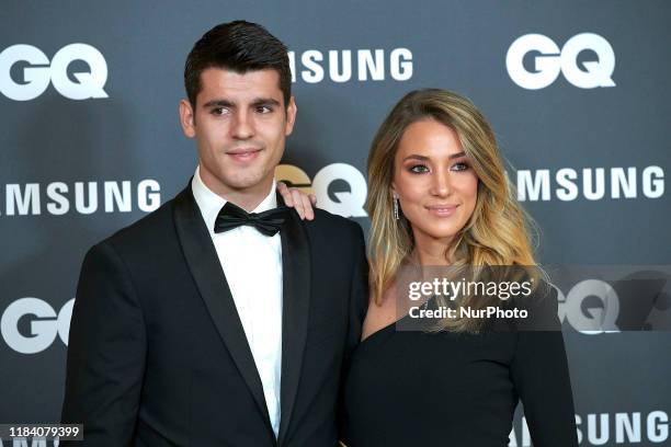 Alvaro Morata, Alice Campello attends the GQ Men Of The Year Awards 2019 photocall at The Westin Palace Hotel in Madrid, Spain on Nov 21, 2019