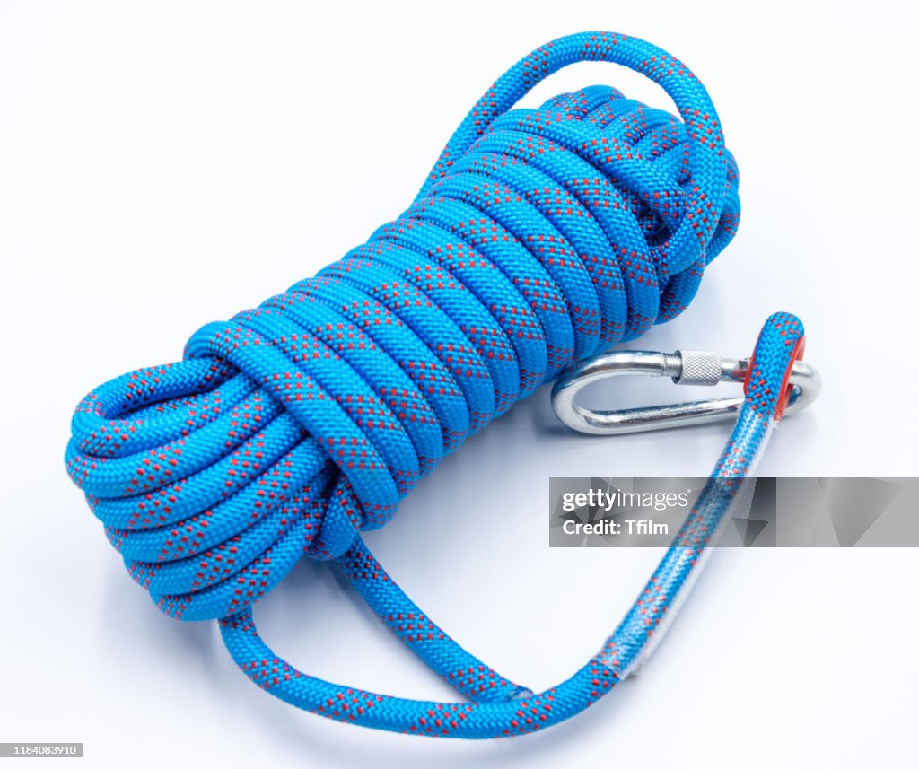Blue Color Rope ฺclimbing Rope Blue Color Rope On White Background High-Res Stock Photo ...