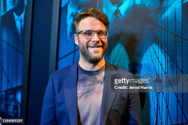 Seth Rogen arrives at Premiere Of Warner Bros Pictures' 'Motherless Brooklyn' on October 28, 2019 in Los Angeles, California.