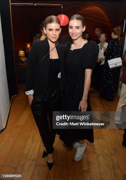 Kate Mara and Rooney Mara attend the release party to celebrate Rain Phoenix's new album "RIVER", hosted by Joaquin Phoenix at Jim Henson Studios on...