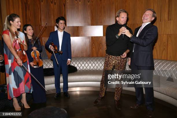 Sabrina Vivian Hopcker, Elly Suh, Kevin Zhu, Edmond Fokker van Crayestein and Florian Leonhard on stage at PAGANINI HONORS PAGANINI, A Tribute To...