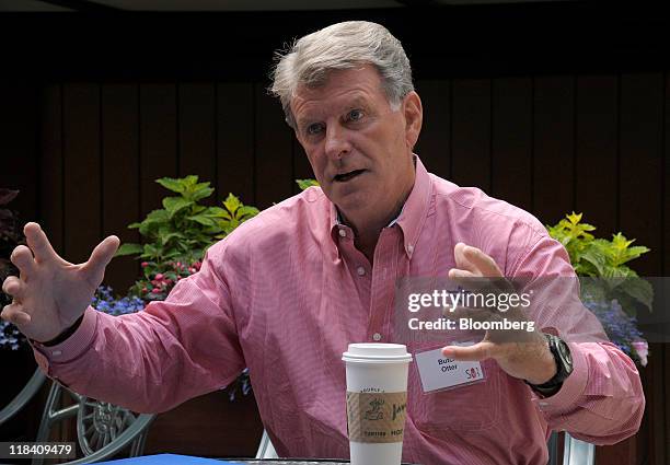 Butch Otter, governor of Idaho, speaks during an interview at the Allen & Co. Media and Technology Conference in Sun Valley, Idaho, U.S., on...