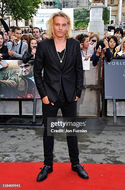 Jamie Campbell Bower attends the "Harry Potter And The Deathly Hallows Part 2" world premiere at Trafalgar Square on July 7, 2011 in London, England.