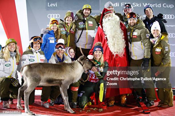 Mikaela Shiffrin of USA takes 1st place during the Audi FIS Alpine Ski World Cup Women's Slalom on November 23, 2019 in Levi Finland.