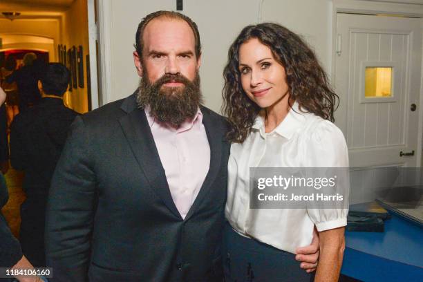 Ethan Suplee and Minnie Driver attend the After Party of Warner Bros Pictures' 'Motherless Brooklyn' on October 28, 2019 in Los Angeles, California.