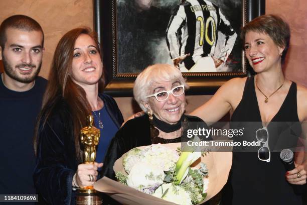 Alessandro Santoni, Maria Zulima Job, Lina Wertmuller and Silvia Chiave attend the Lina Wertmuller "True Italian Taste" Gala Reception Dinner...