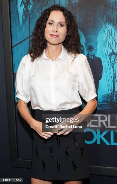 Minnie Driver attends the premiere of Warner Bros Pictures' "Motherless Brooklyn" on October 28, 2019 in Los Angeles, California.
