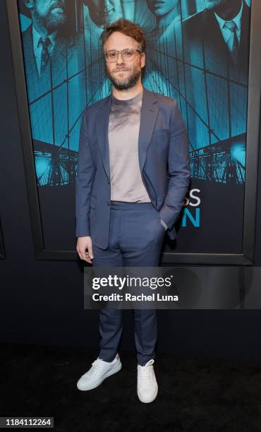 Seth Rogen attends the premiere of Warner Bros Pictures' "Motherless Brooklyn" on October 28, 2019 in Los Angeles, California.