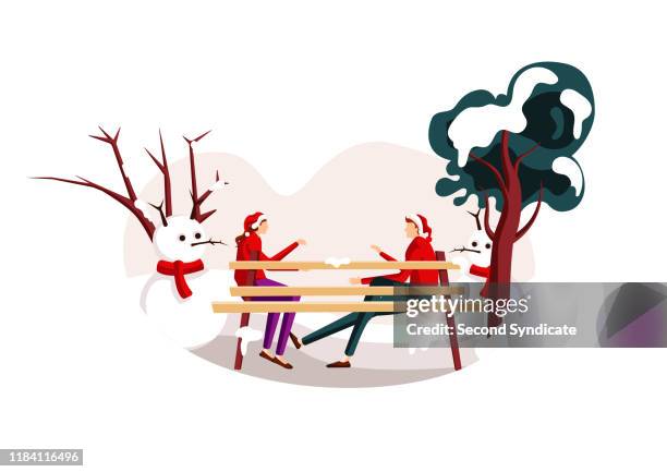 flat illustration christmas theme - malay table stock illustrations