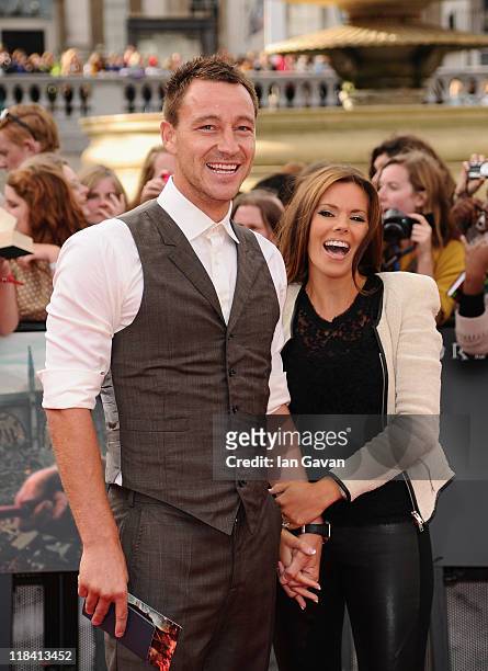 Chelsea and England captain John Terry and wife Toni Tery attend the World Premiere of Harry Potter and The Deathly Hallows - Part 2 at Trafalgar...