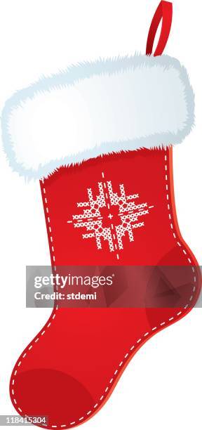 a red and white christmas stocking graphic - christmas stocking stock illustrations