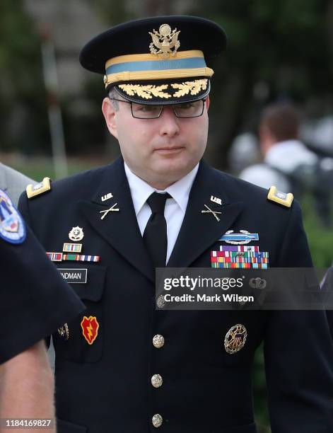 Lt. Col. Alexander Vindman, Director for European Affairs at the National Security Council, arrives at the U.S. Capitol on October 29, 2019 in...