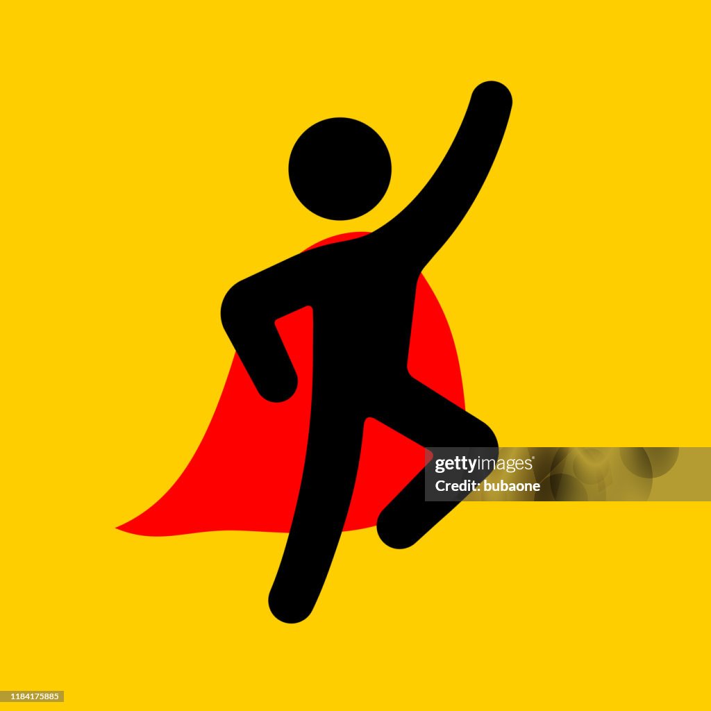 Superhero with Cape Flying Icon