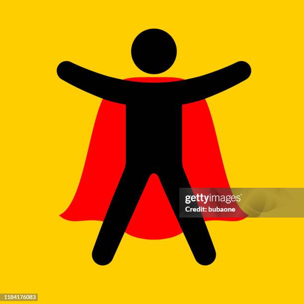 illustrations, cliparts, dessins animés et icônes de superhero avec cape outstretched arms icon - match retour