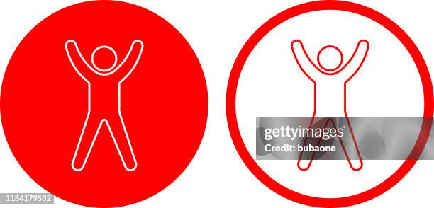 icon of a man doing jumping jacks - jumping jack exercise stock illustrations